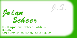 jolan scheer business card